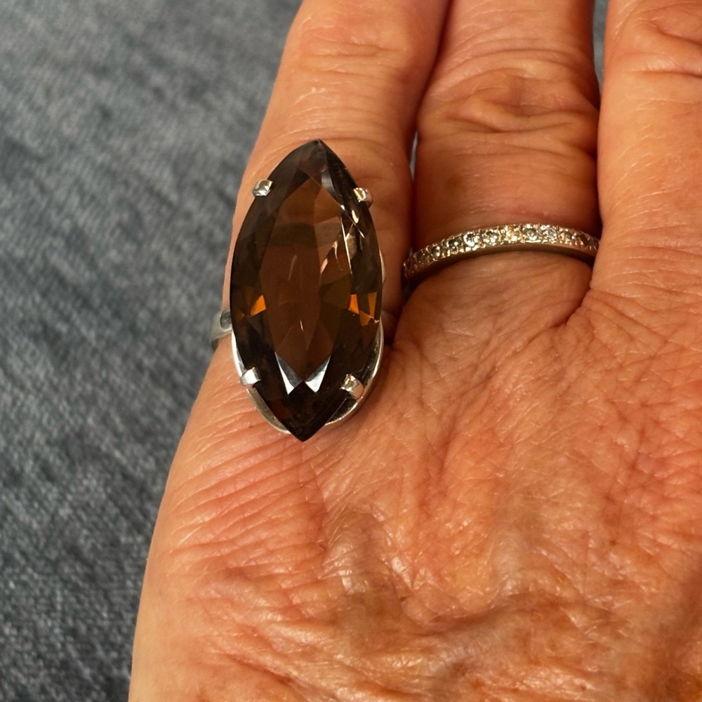 Chocolate Topaz Marquee Ring-SS